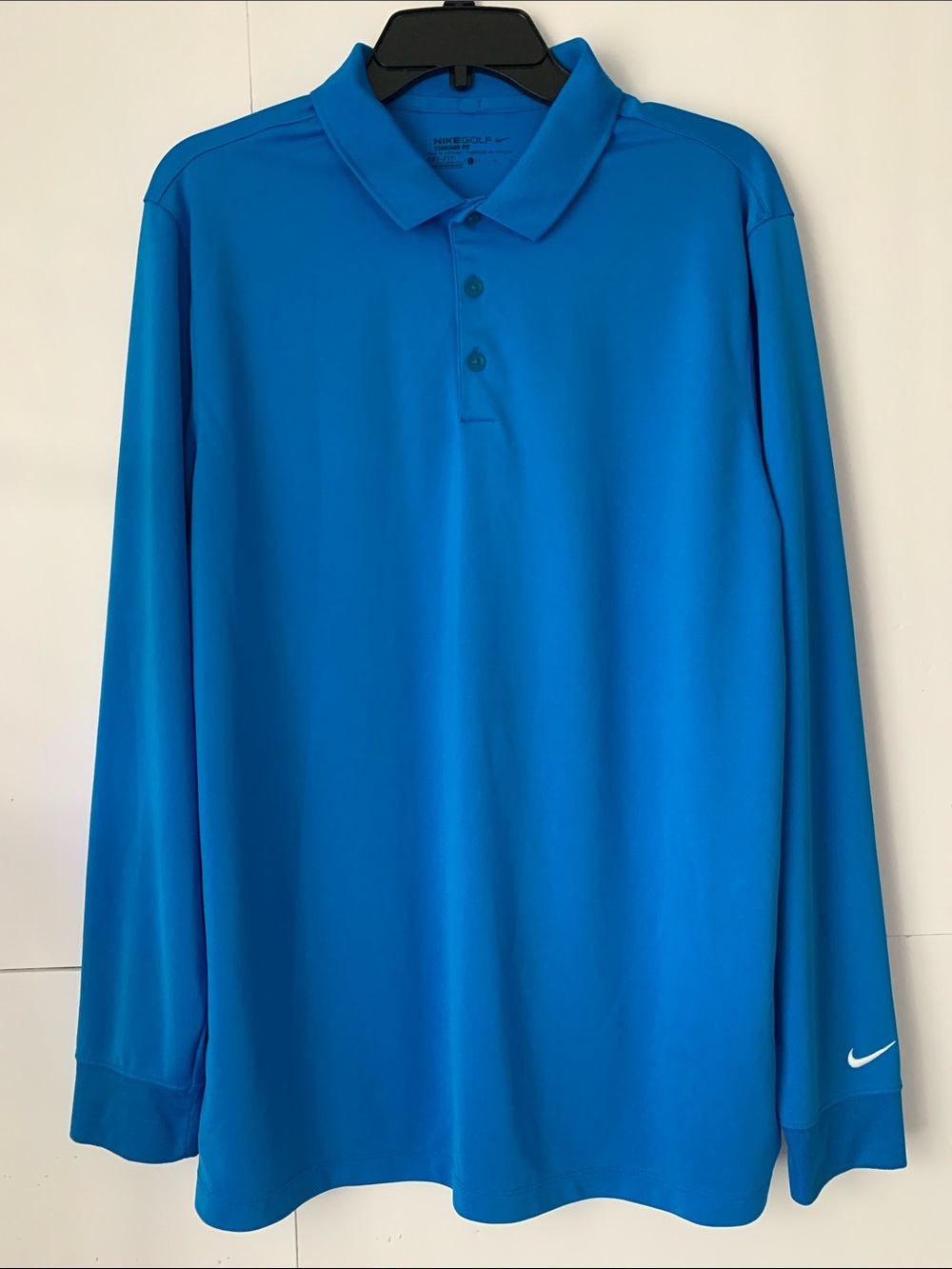Nike Golf Dri-Fit Long Sleeve Polo in Bright Blue Size L